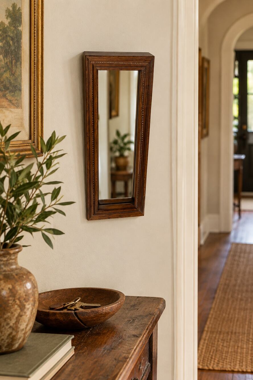 Vintage Homco Rectangle Mid Century Mirror Decor 13" x 5”